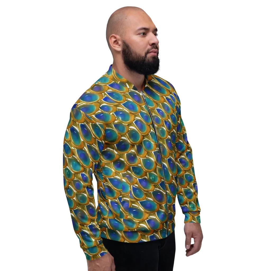 Peacock Voltage on Bomber Jacket — Right