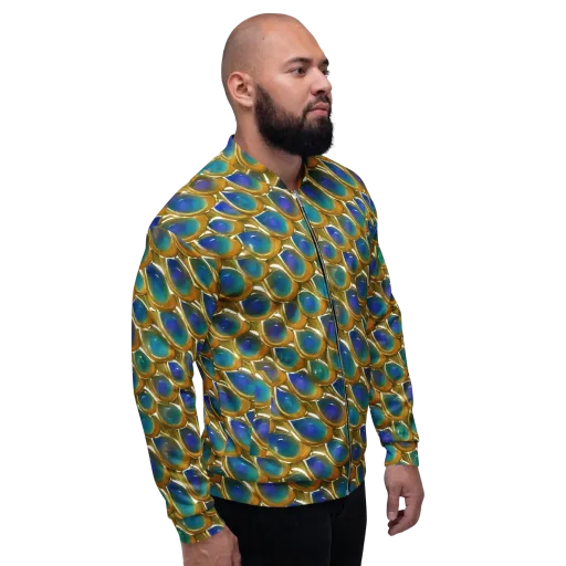 Peacock Voltage on a Bomber Jacket