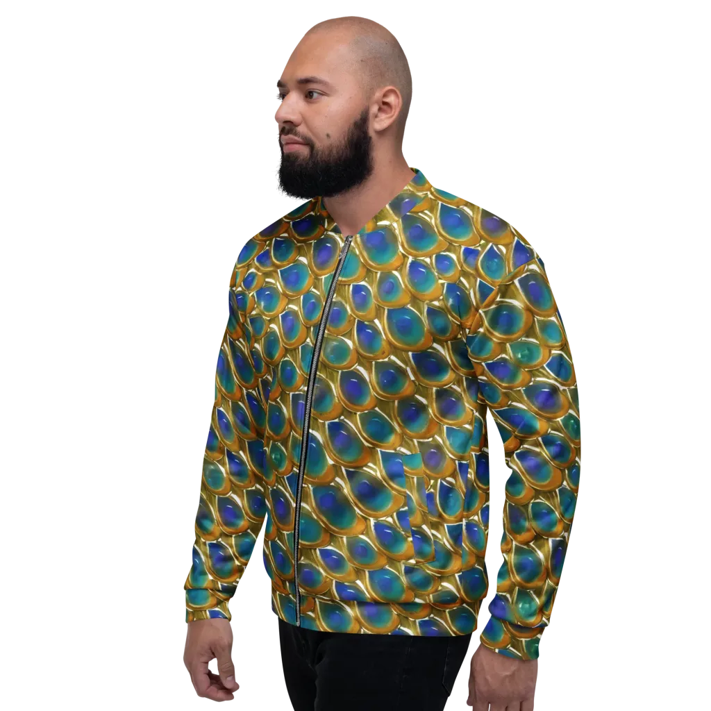 Peacock Voltage on Bomber Jacket — Left