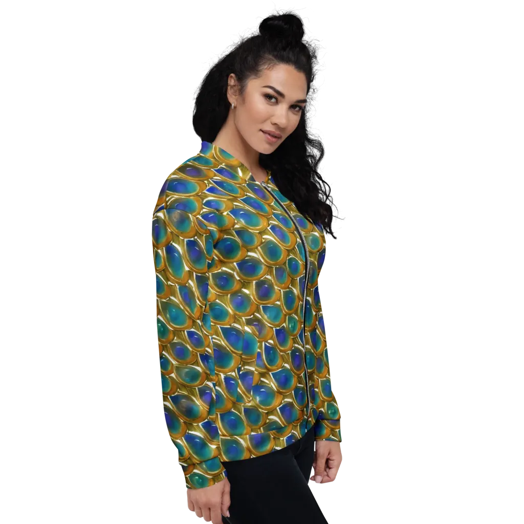 Peacock Voltage on Bomber Jacket — Right