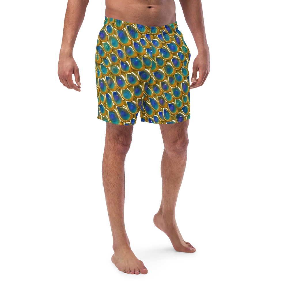 Peacock Voltage on Swim Trunks — Front