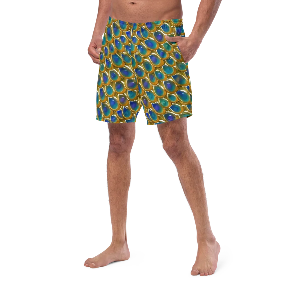 Peacock Voltage on Swim Trunks — Left Front