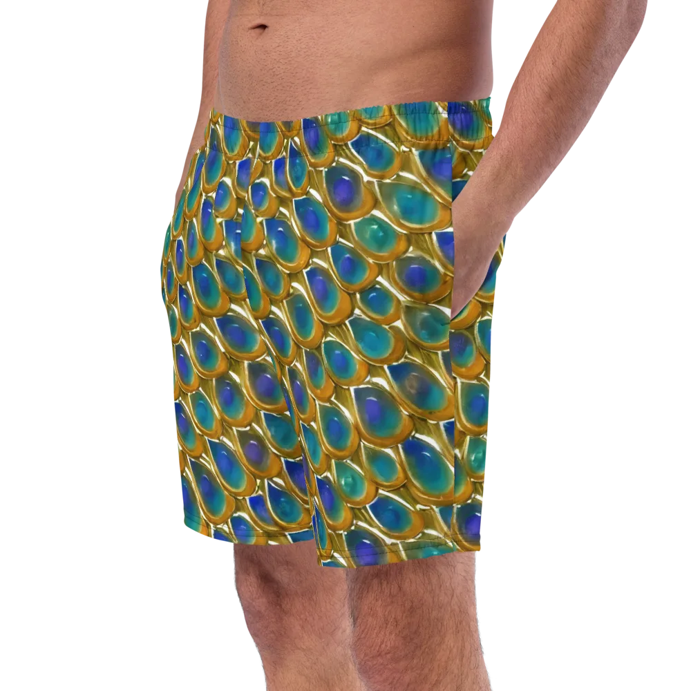 Peacock Voltage on Swim Trunks — Left Front