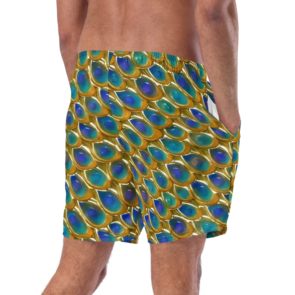 Peacock Voltage on Swim Trunks — Right Back