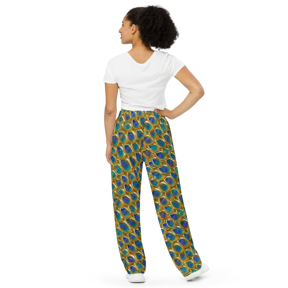 Peacock Voltage on Wide-Leg Pants — Back