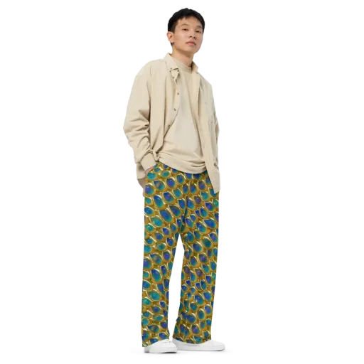 Peacock Voltage on a Wide-Leg Pants