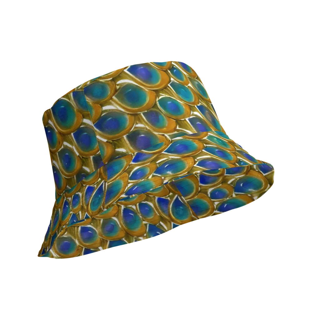 Peacock Voltage on Reversible Bucket Hat — Product details Outside