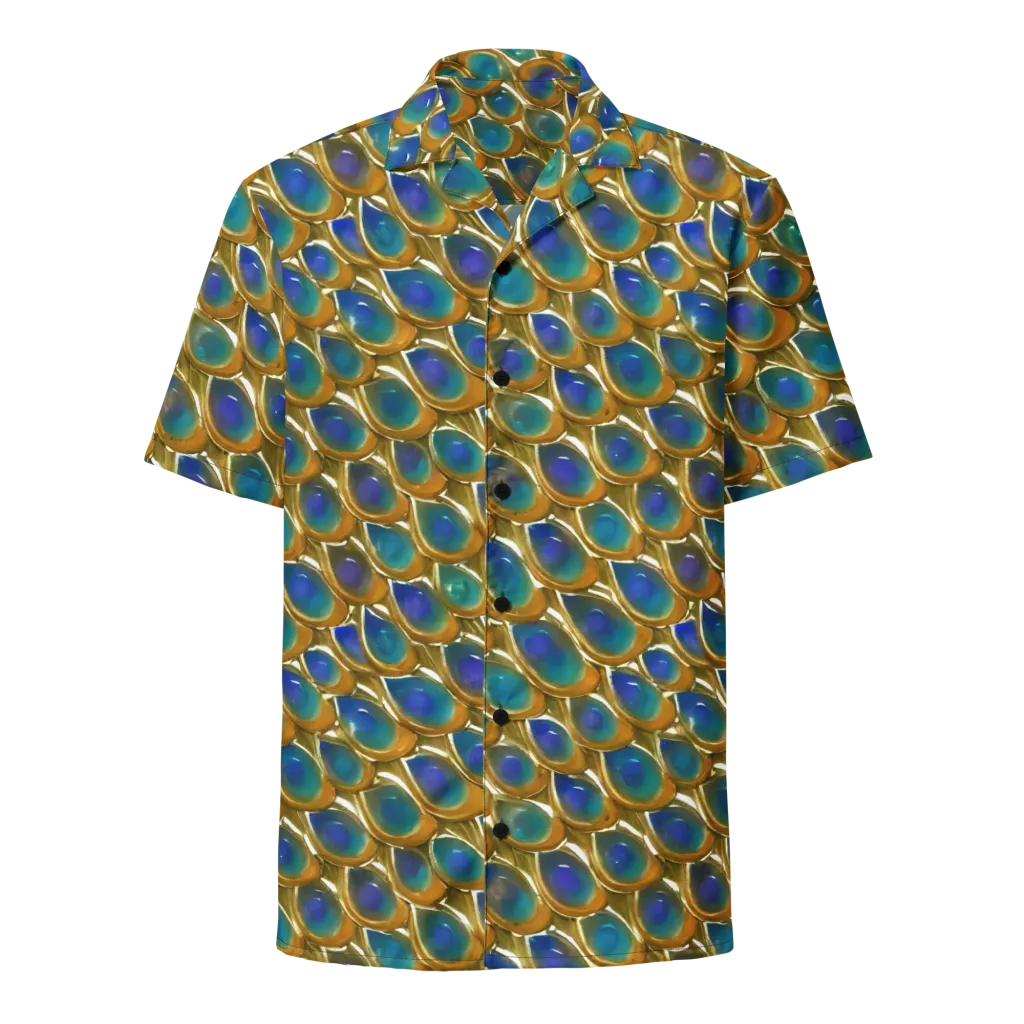Peacock Voltage on Button Shirt — Front