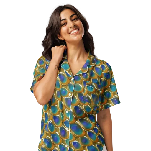Peacock Voltage on a Women's Short Sleeve Pajama Top