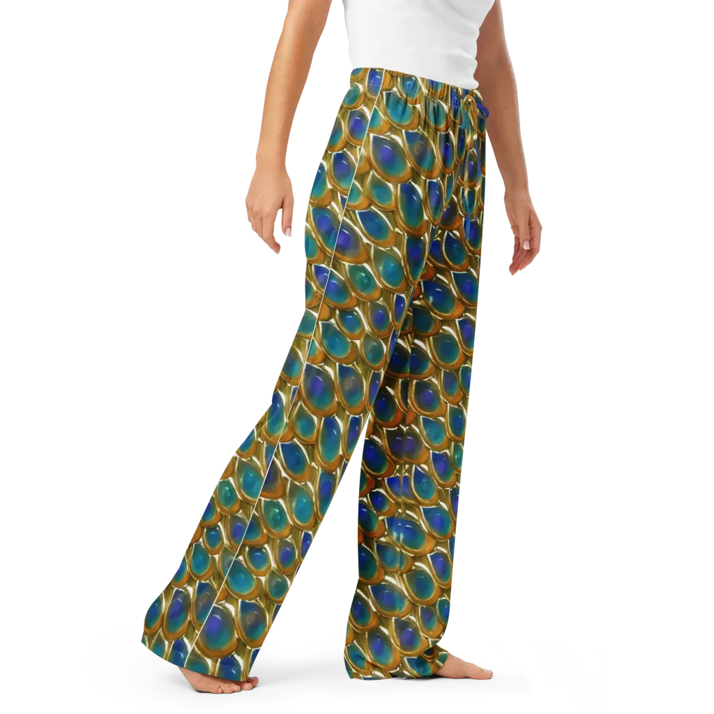 Peacock Voltage on Women's Pajama Pants — Right Front