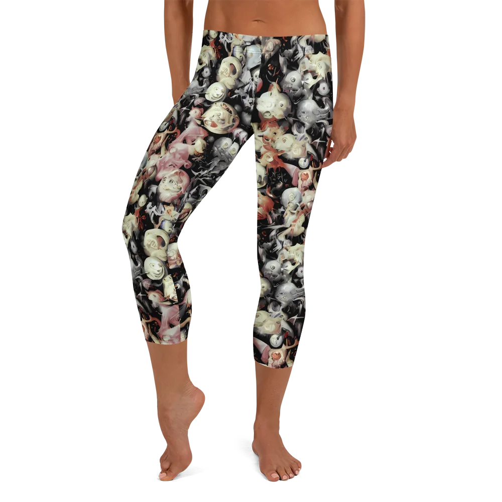 Nocturnal Oddities on Capri Leggings — Front
