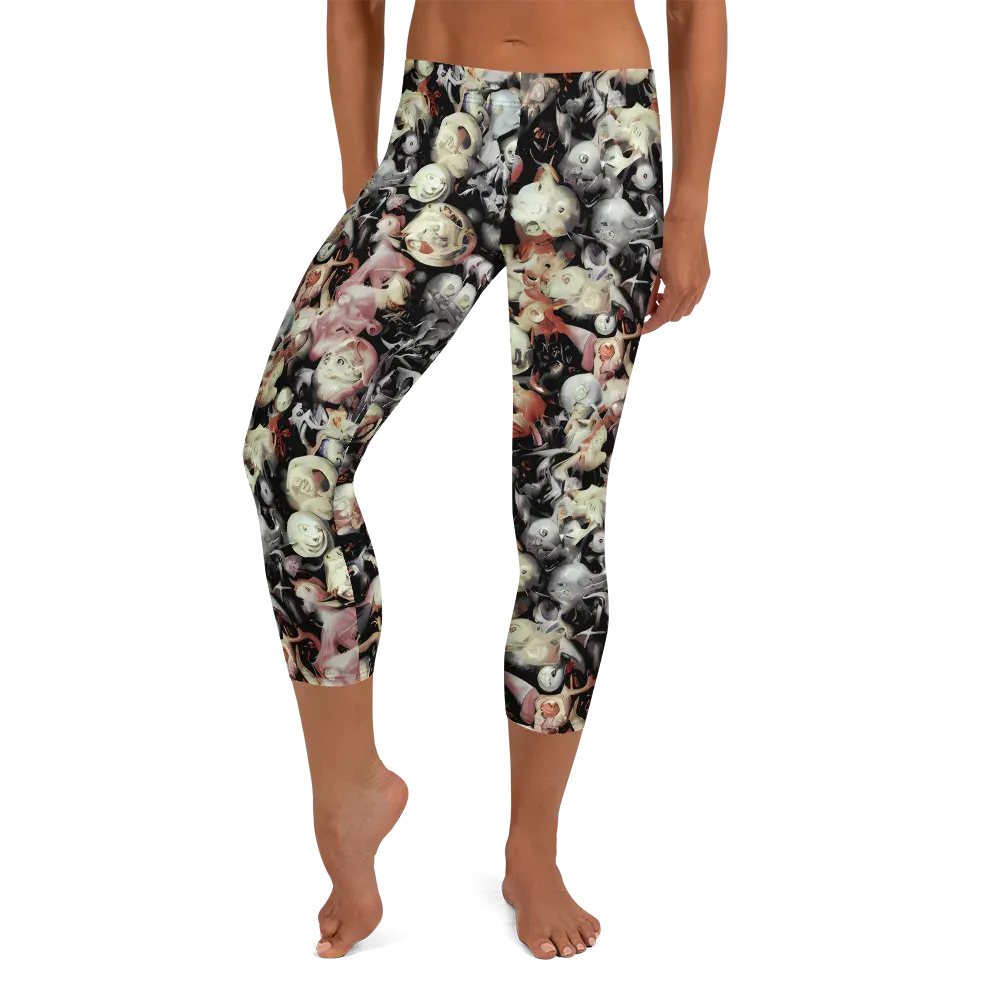 Nocturnal Oddities on Capri Leggings — Front