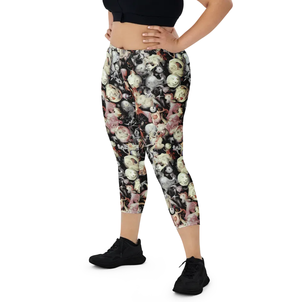 Nocturnal Oddities on Capri Leggings — Front