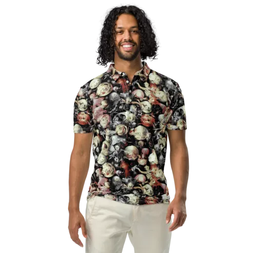 Nocturnal Oddities on a Men's Slim Fit Polo Shirt
