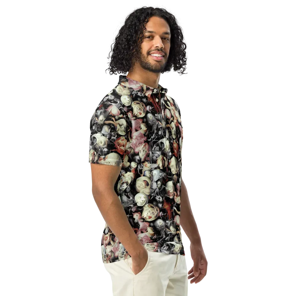 Nocturnal Oddities on Men's Slim Fit Polo Shirt — Right Front