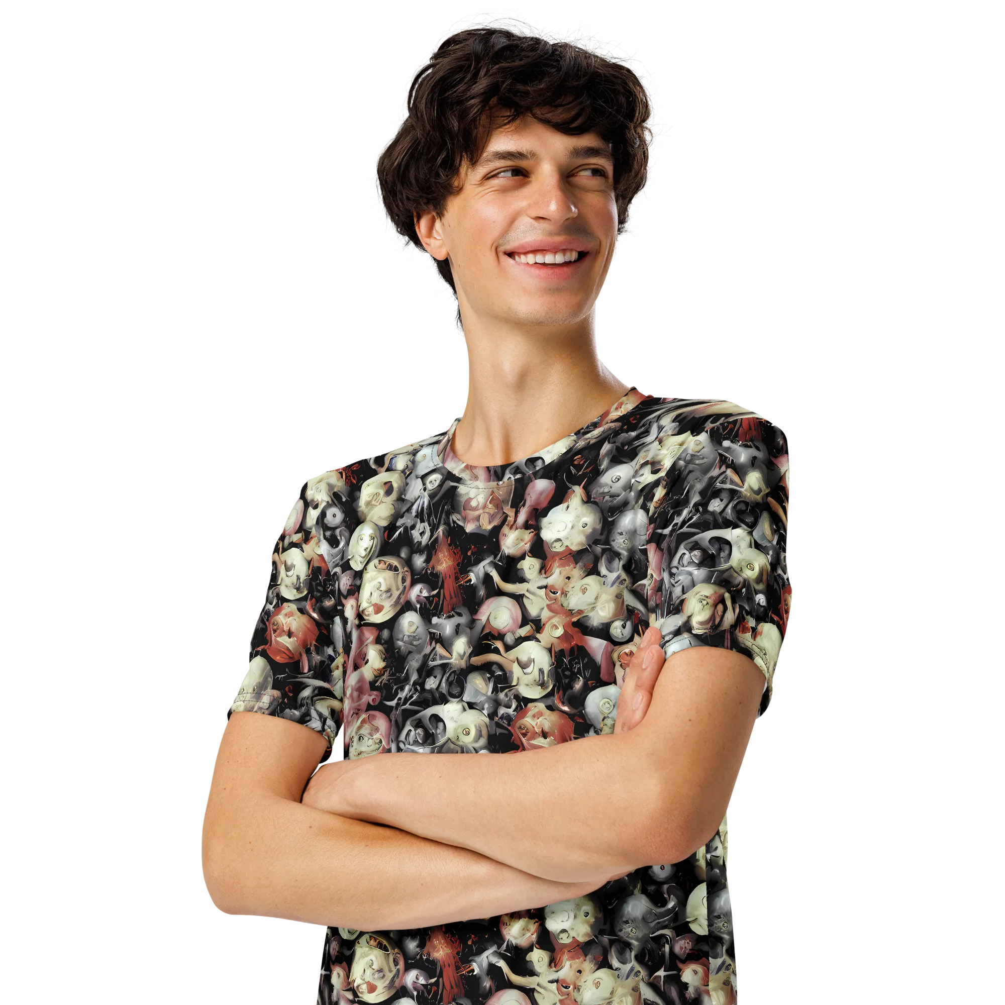 Nocturnal Oddities on Men's Crew Neck T-Shirt — Left Front