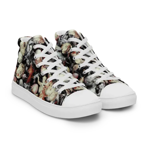Nocturnal Oddities on a Men's High Top Canvas Shoes