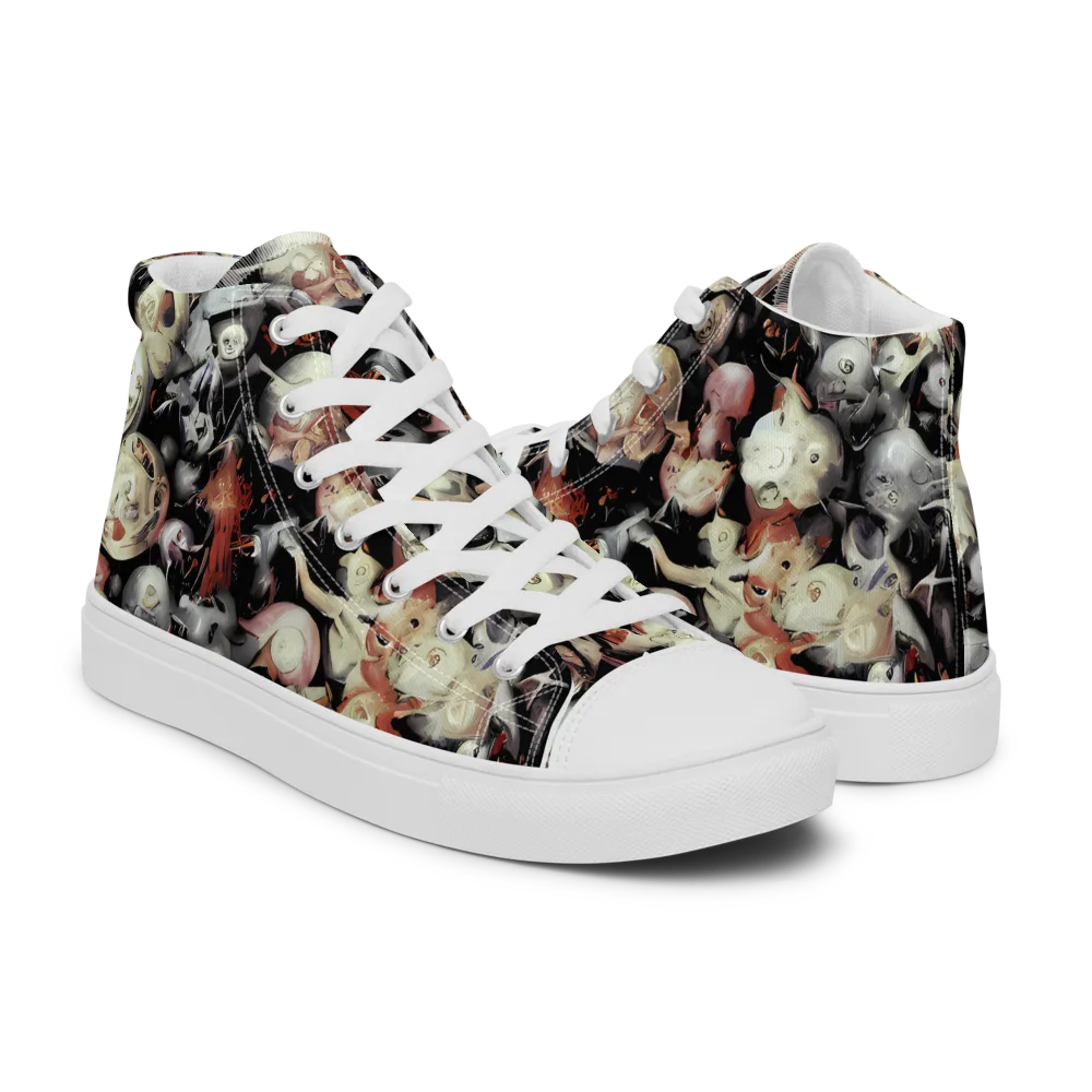 Nocturnal Oddities on Men's High Top Canvas Shoes — Right