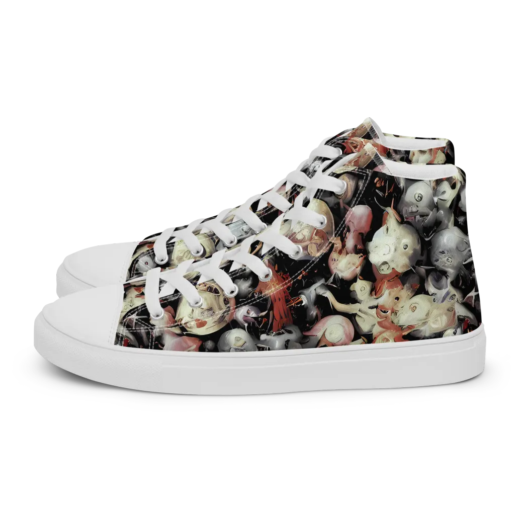 Nocturnal Oddities on Women's High Top Canvas Shoes — Left