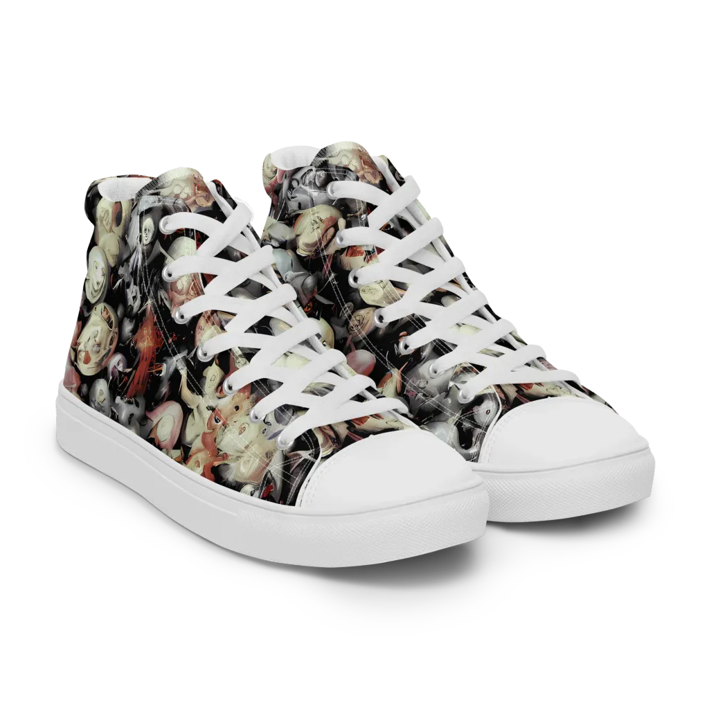 Nocturnal Oddities on Women's High Top Canvas Shoes — Right Front
