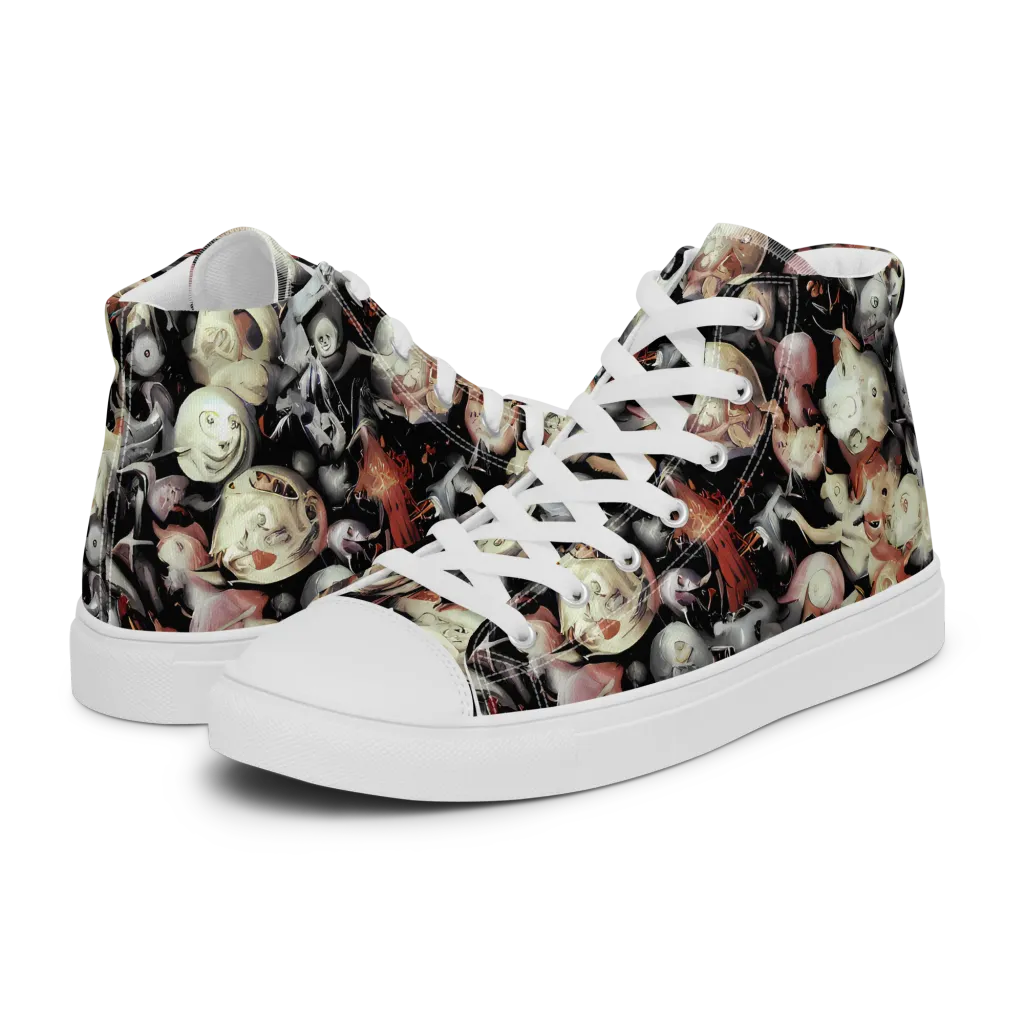 Nocturnal Oddities on Women's High Top Canvas Shoes — Left
