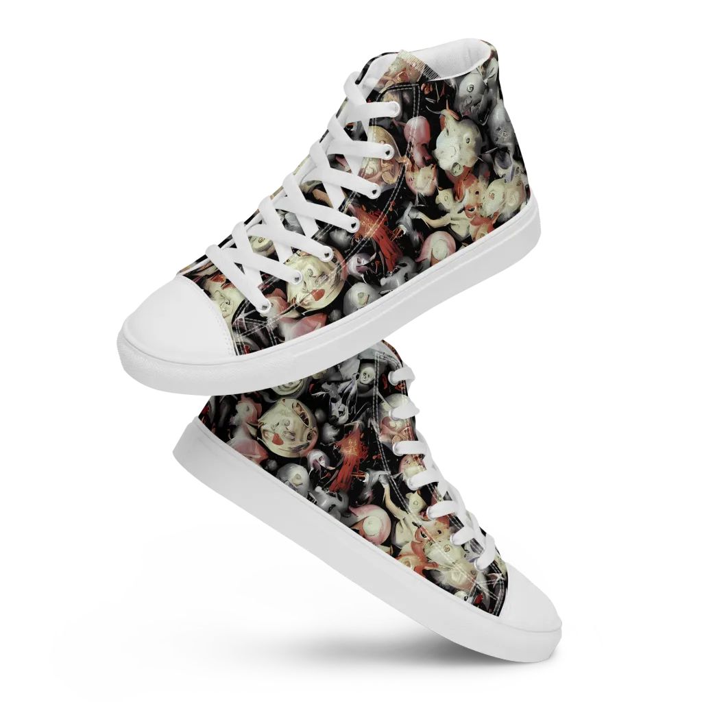 Nocturnal Oddities on Women's High Top Canvas Shoes — Front