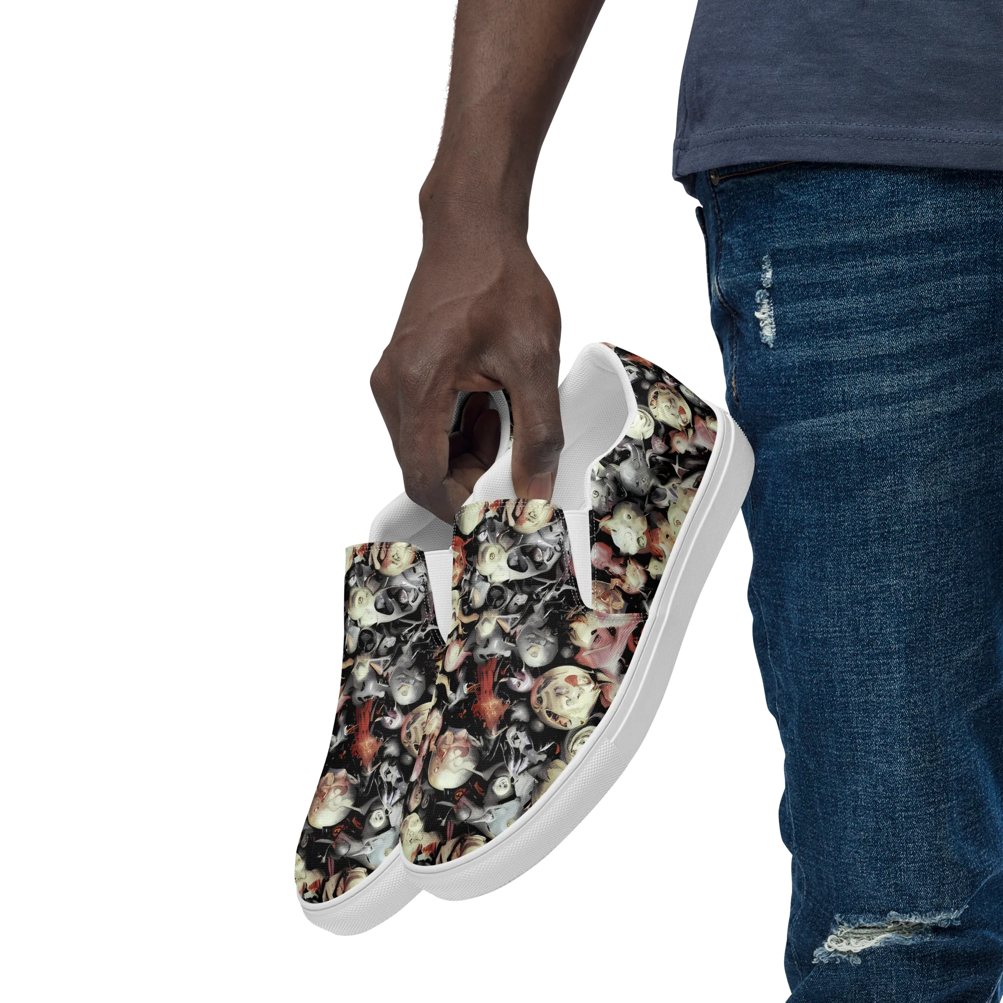 Nocturnal Oddities on Men's Slip-On Canvas Shoes — Left Front