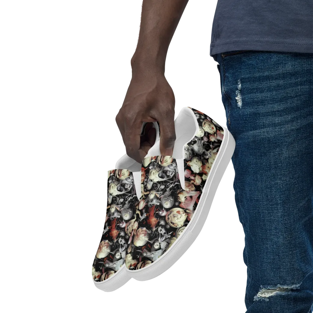 Nocturnal Oddities on Men's Slip-On Canvas Shoes — Left Front