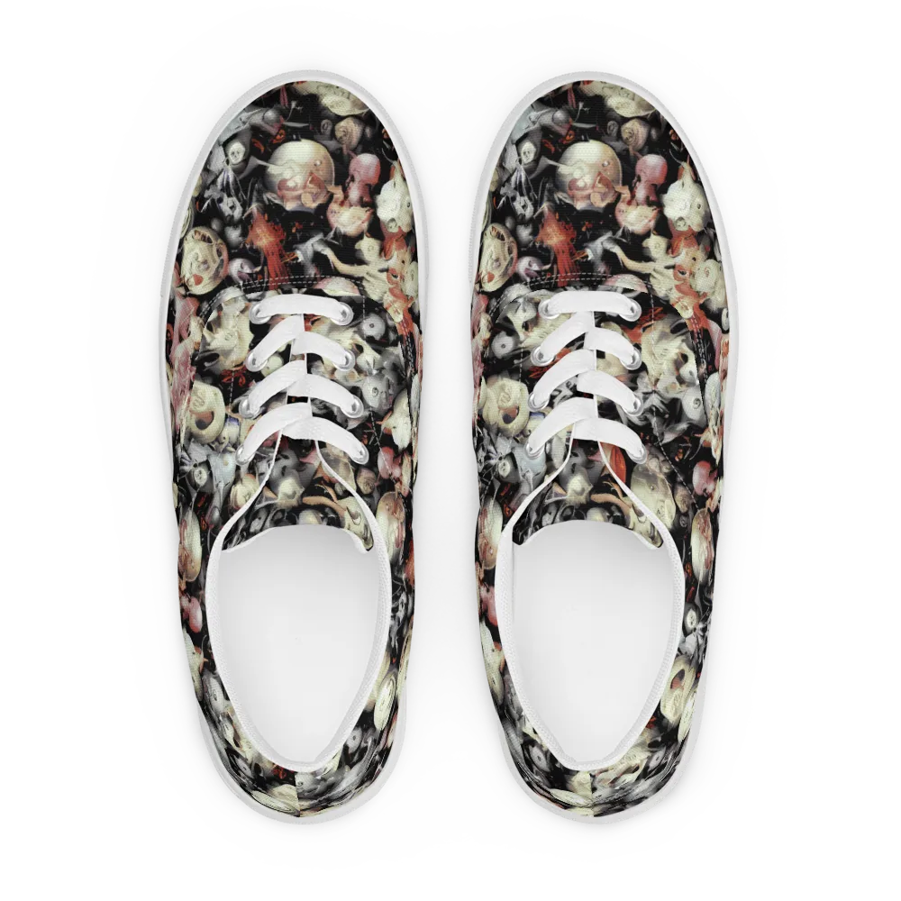 Nocturnal Oddities on Men's Lace-Up Canvas Shoes — Front