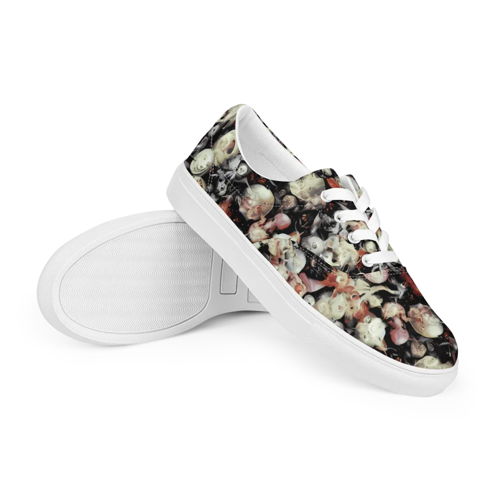 Nocturnal Oddities on Men's Lace-Up Canvas Shoes — Right Front
