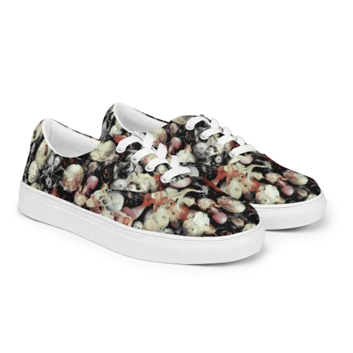 Nocturnal Oddities on a Men's Lace-Up Canvas Shoes