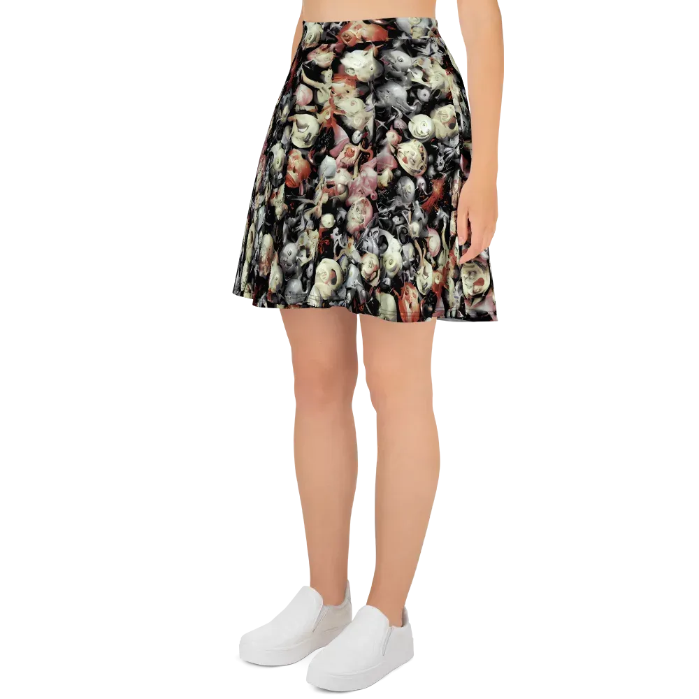 Nocturnal Oddities on Skater Skirt — Left