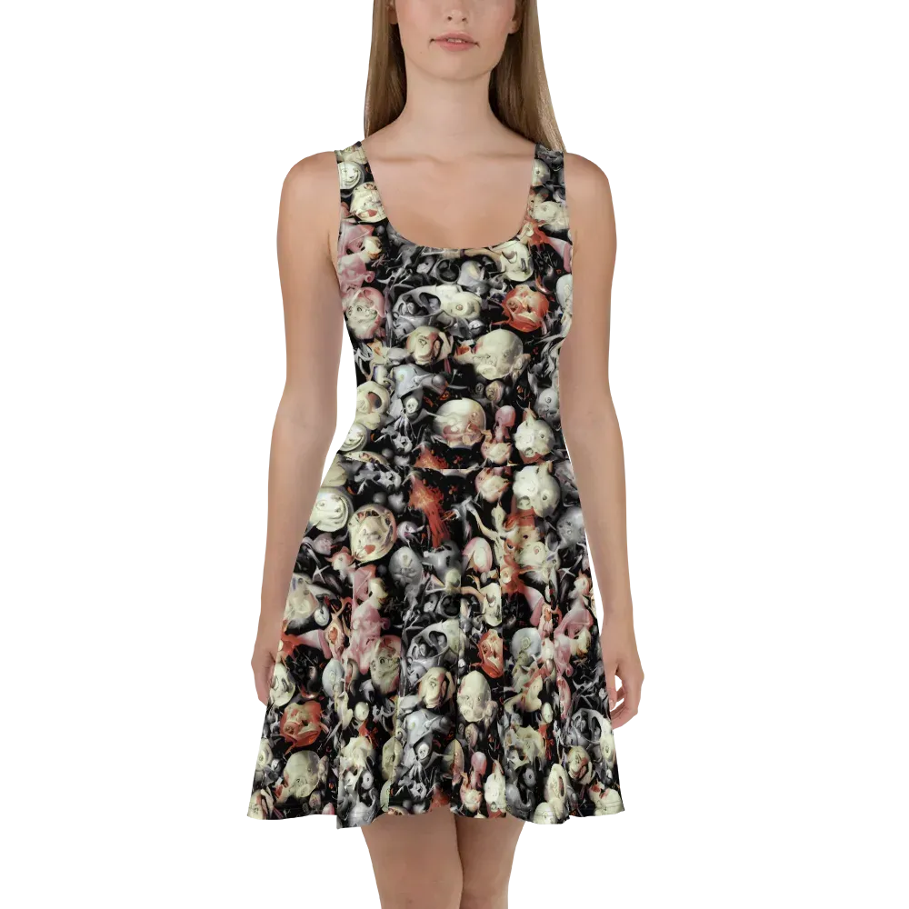Nocturnal Oddities on Skater Dress — Front