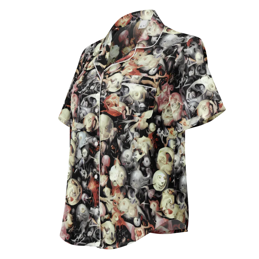 Nocturnal Oddities on Women's Short Sleeve Pajama Top — Left Front