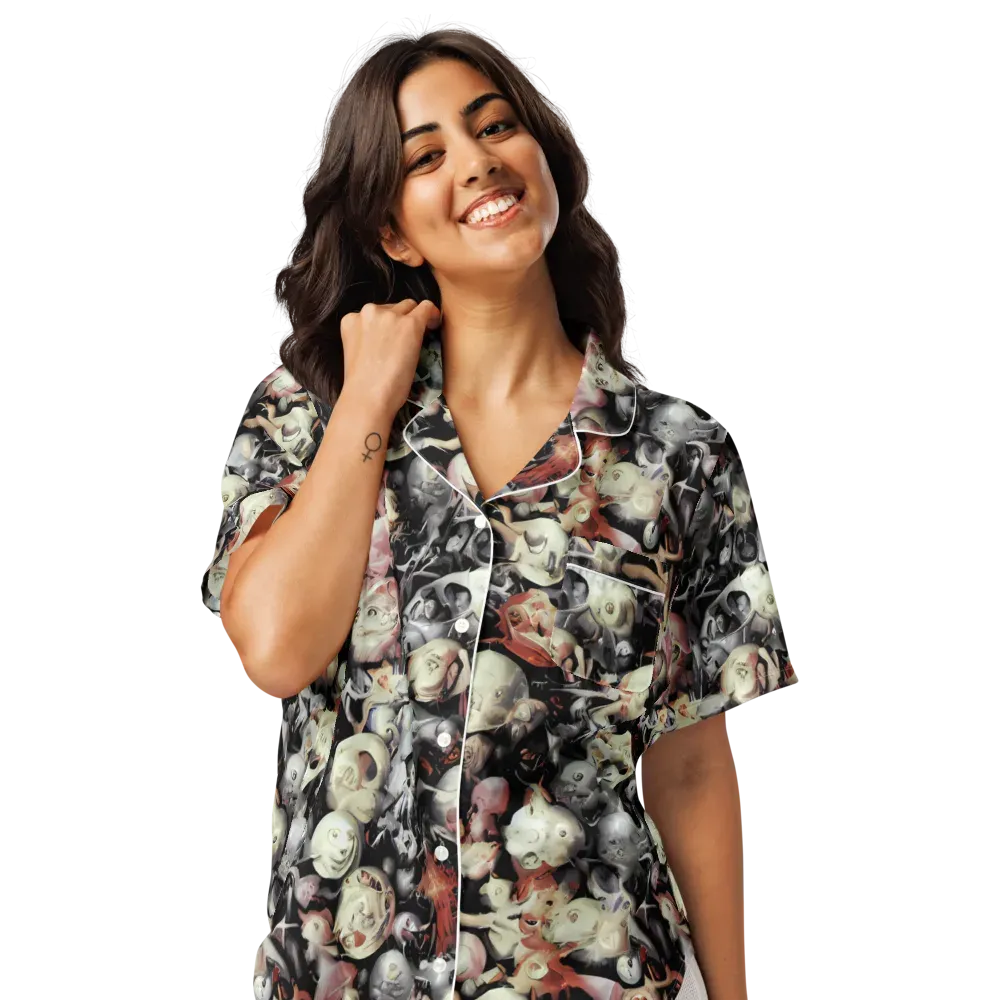 Nocturnal Oddities on Women's Short Sleeve Pajama Top — Front
