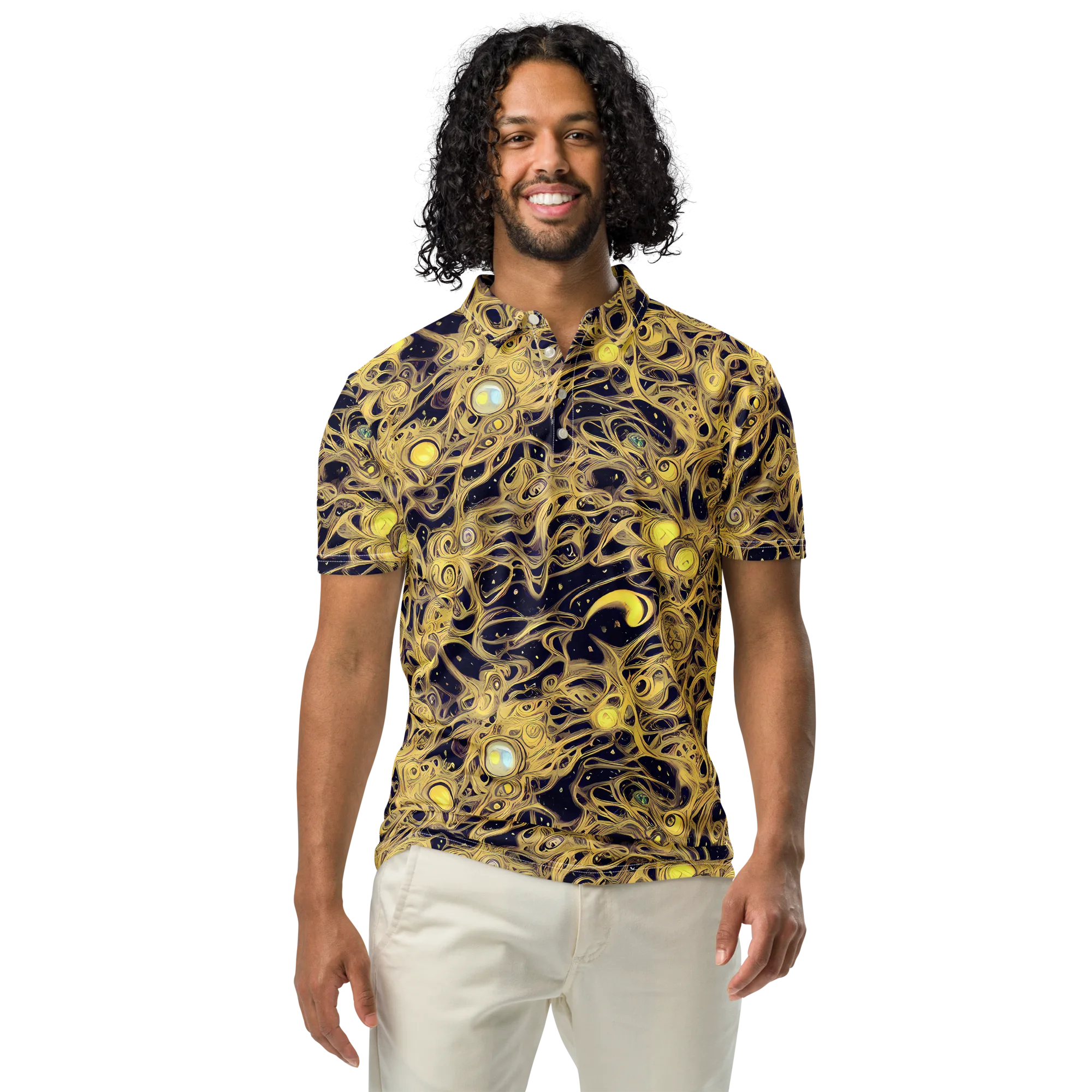 Cosmic Gilt on Men's Slim Fit Polo Shirt — Front