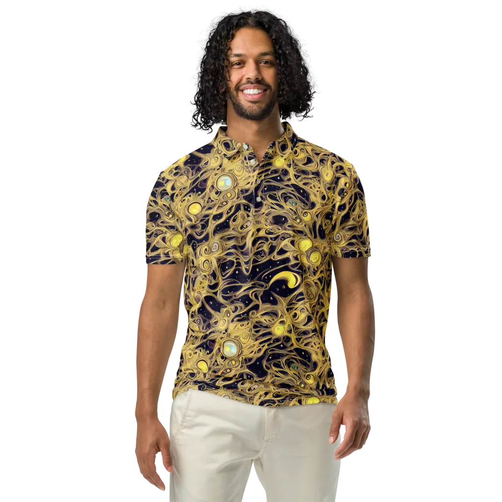 Cosmic Gilt on Men's Slim Fit Polo Shirt — Front