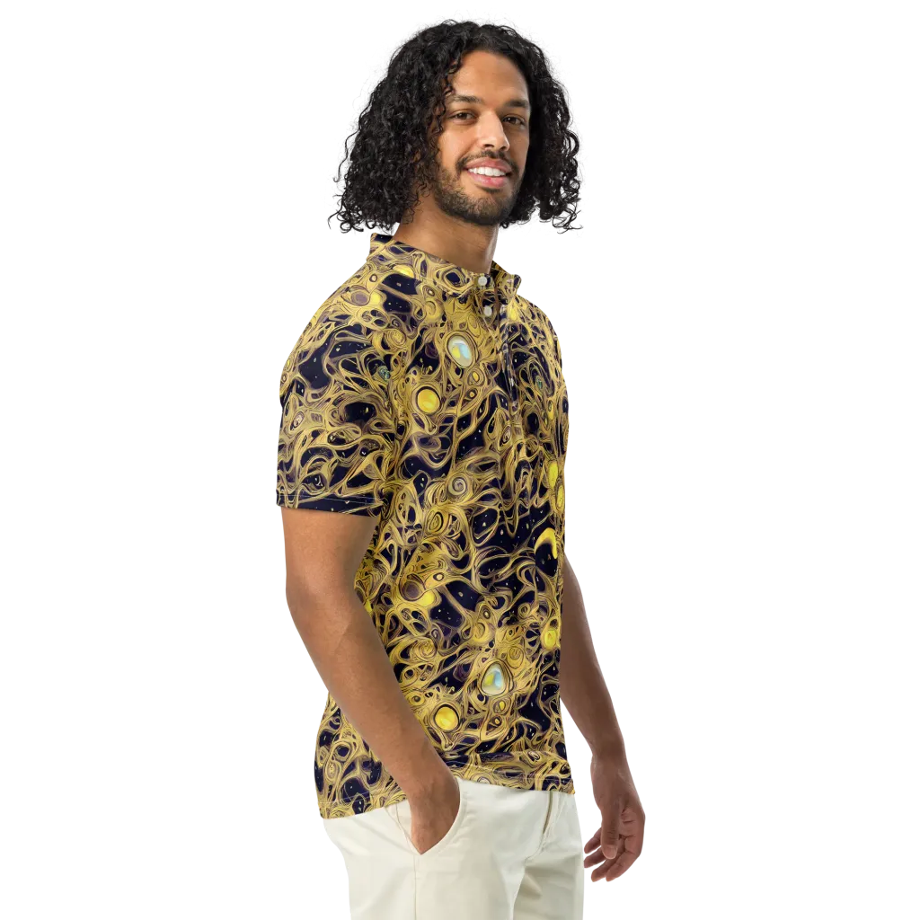 Cosmic Gilt on Men's Slim Fit Polo Shirt — Right Front