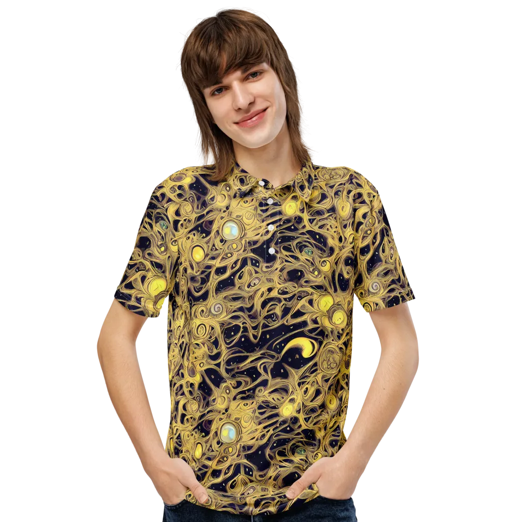 Cosmic Gilt on Men's Slim Fit Polo Shirt — Front