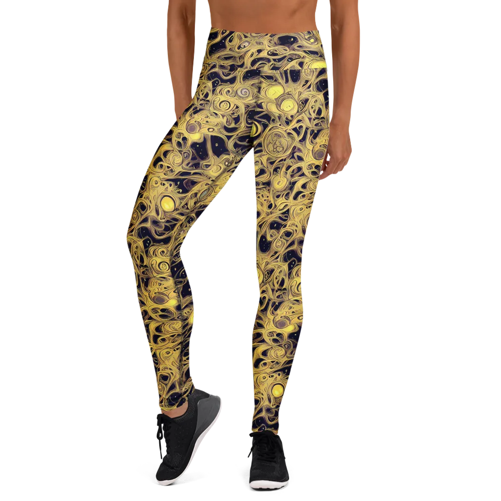 Cosmic Gilt on Yoga Leggings — Front