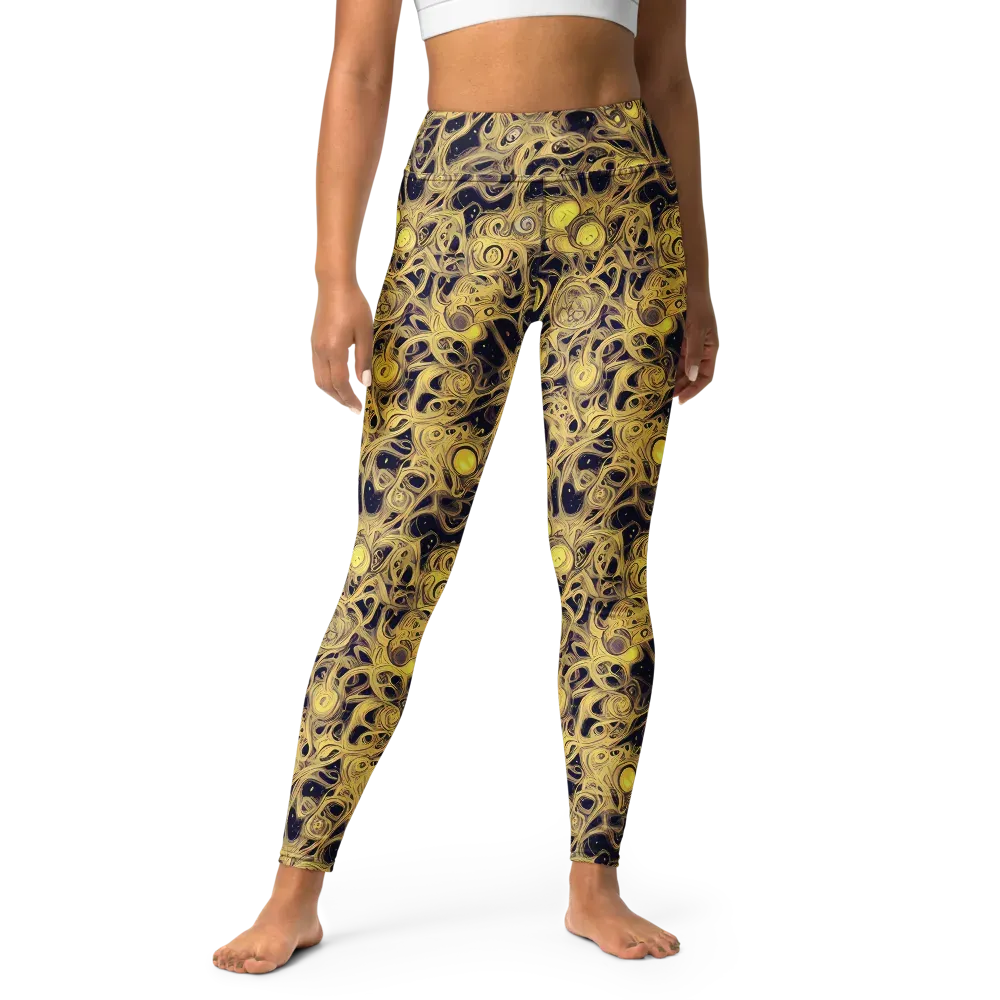 Cosmic Gilt on Yoga Leggings — Front