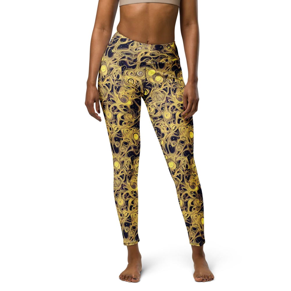 Cosmic Gilt on Yoga Leggings — Front