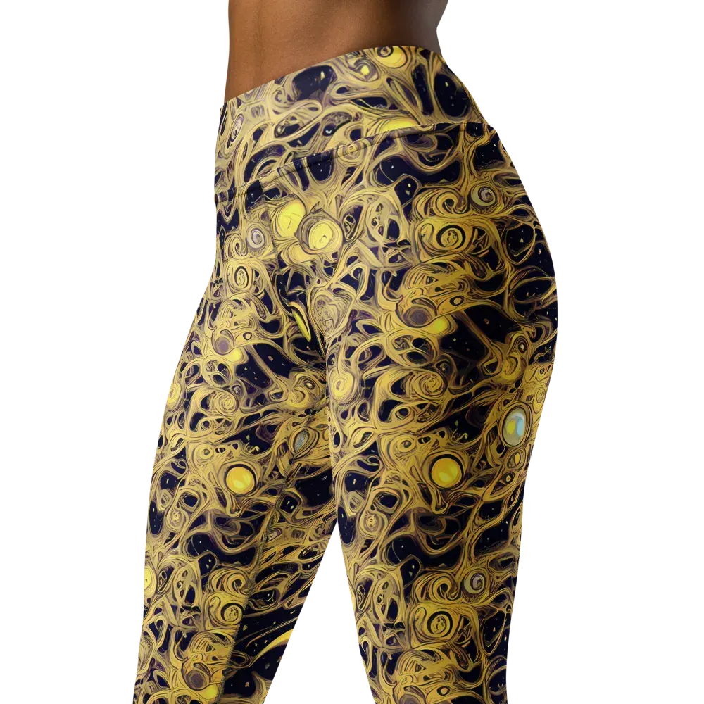 Cosmic Gilt on Yoga Leggings — Left Front