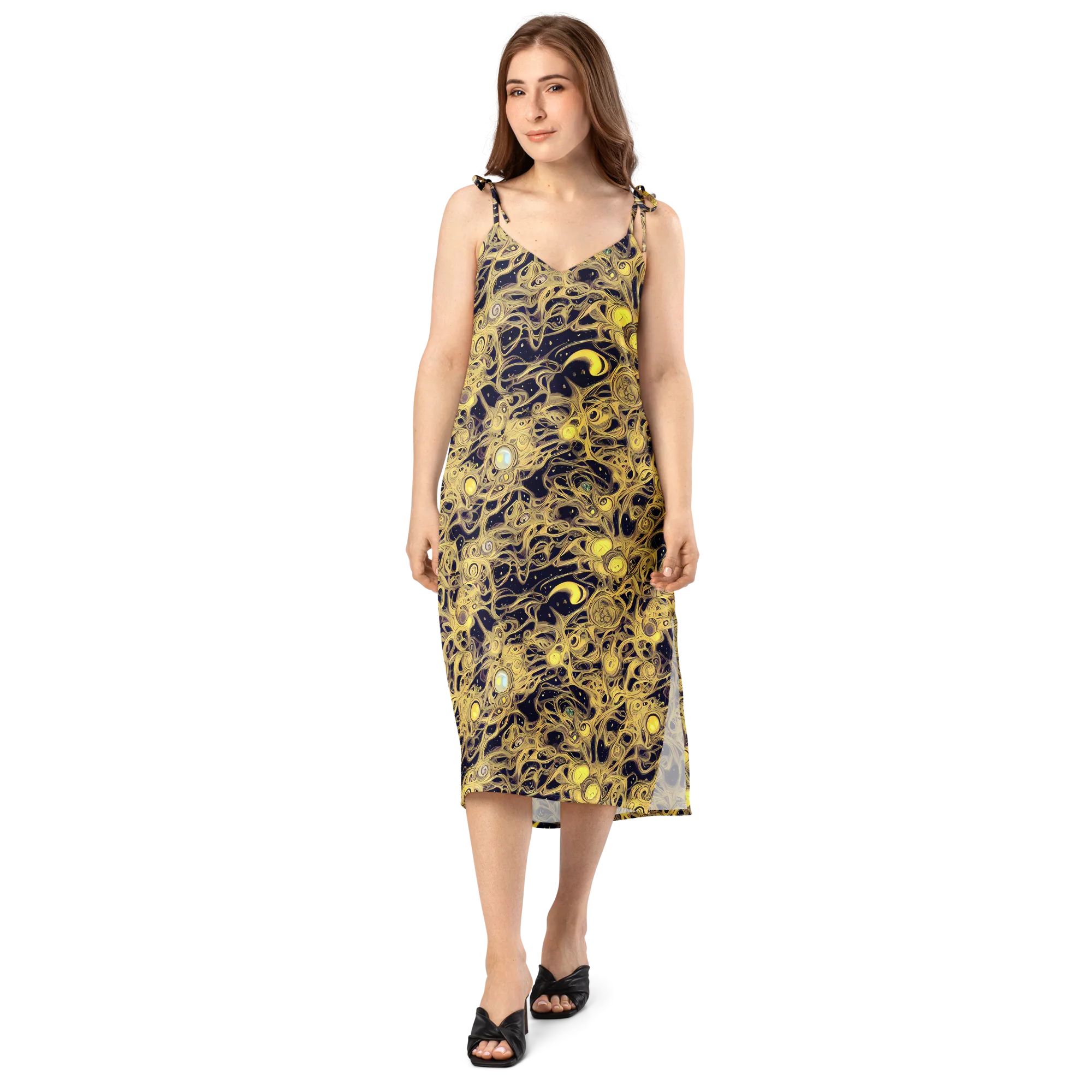 Cosmic Gilt on Slip Dress — Front
