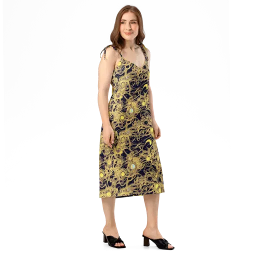 Cosmic Gilt on a Slip Dress
