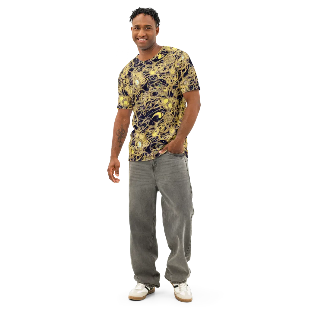 Cosmic Gilt on Men's Cotton Crew Neck T-Shirt — Front