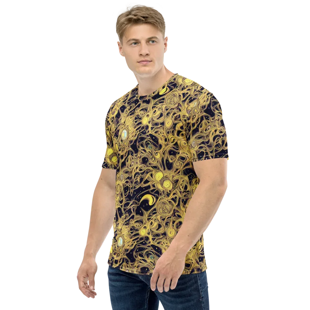 Cosmic Gilt on Men's Crew Neck T-Shirt — Left