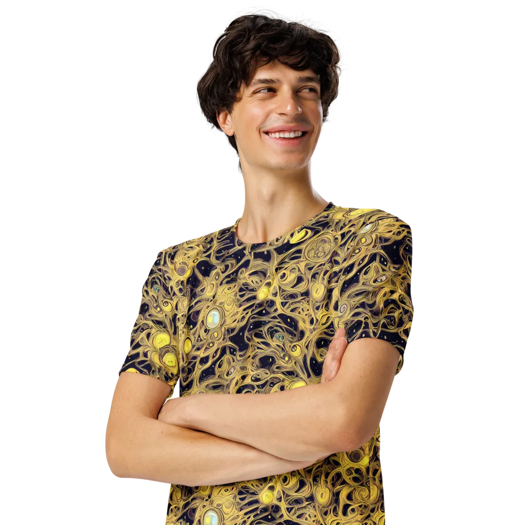 Cosmic Gilt on Men's Crew Neck T-Shirt — Left Front