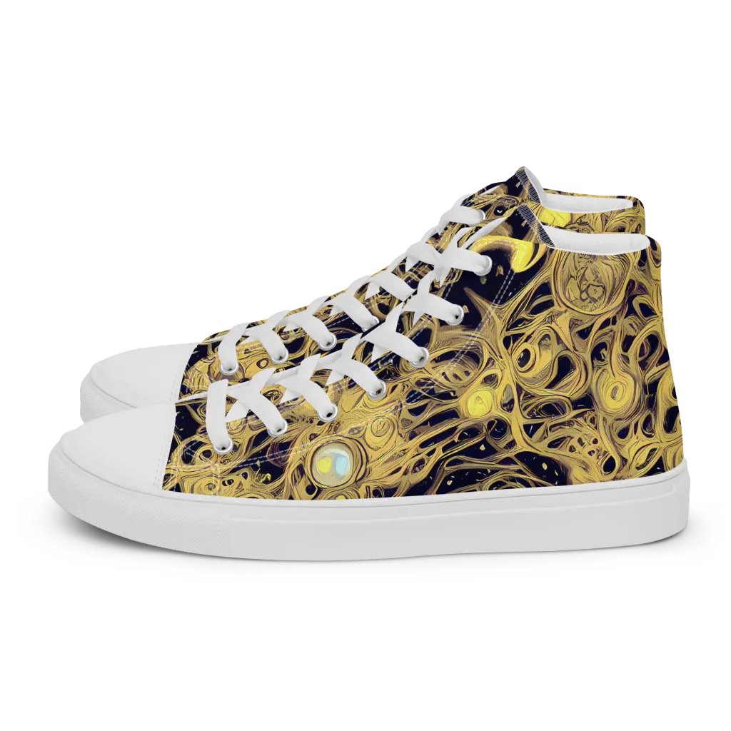 Cosmic Gilt on Men's High Top Canvas Shoes — Left