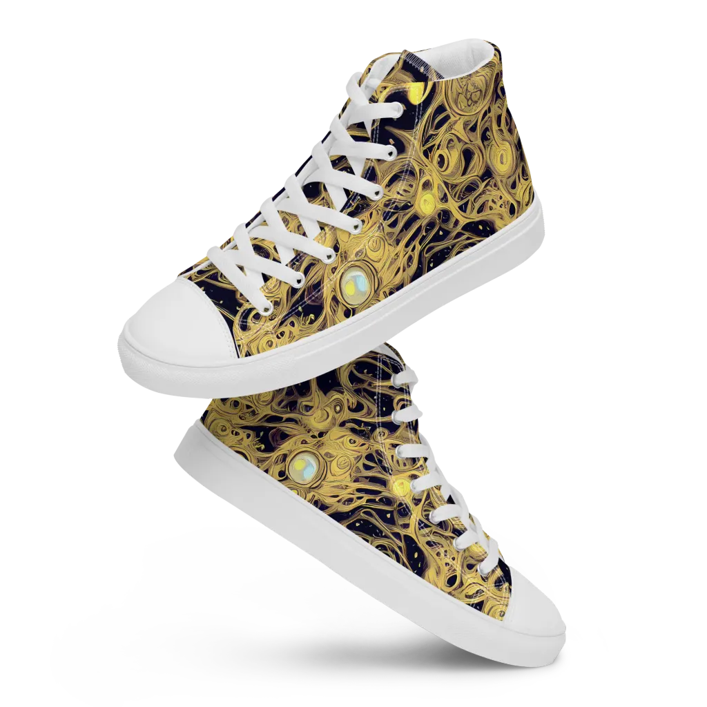 Cosmic Gilt on Men's High Top Canvas Shoes — Front